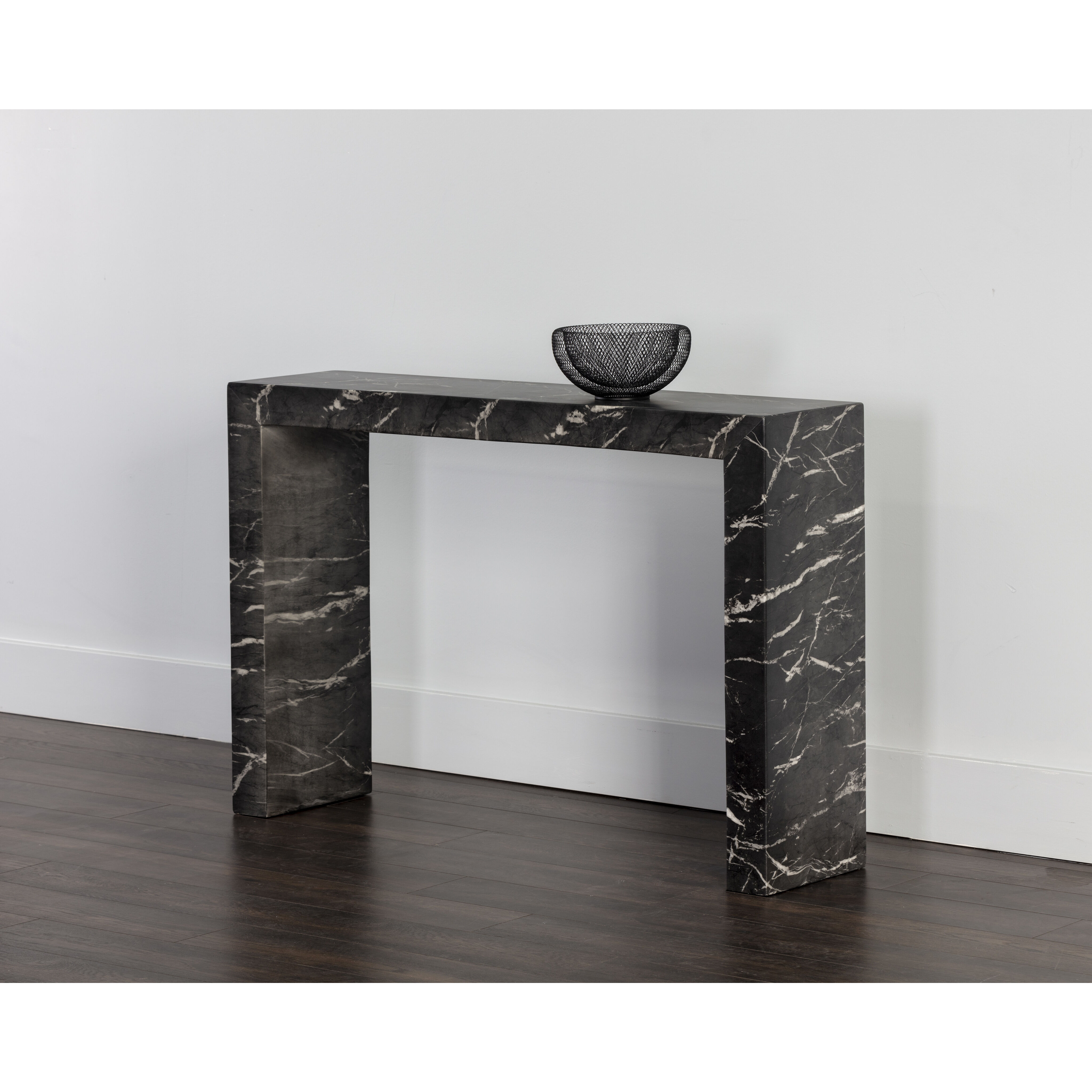 Axle 47 X 31.75 inch Marble Look / Black Outdoor Console Table